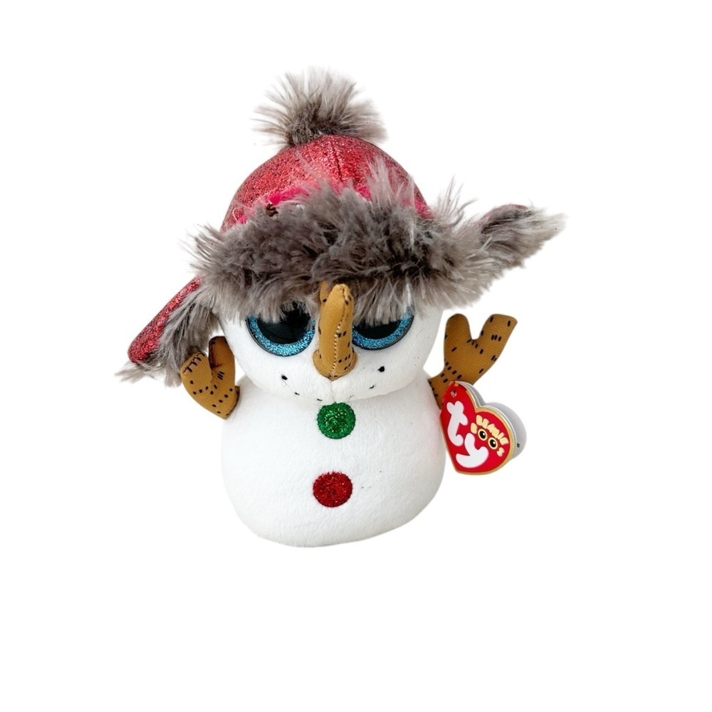 2018 TY Plush Buttons the Snowman Holiday Plush with tags Beanie Boo